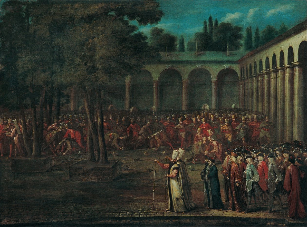 La délégation ambassadeuriale traversant la deuxième cour du palais de Topkapı - Jean Baptiste Vanmour