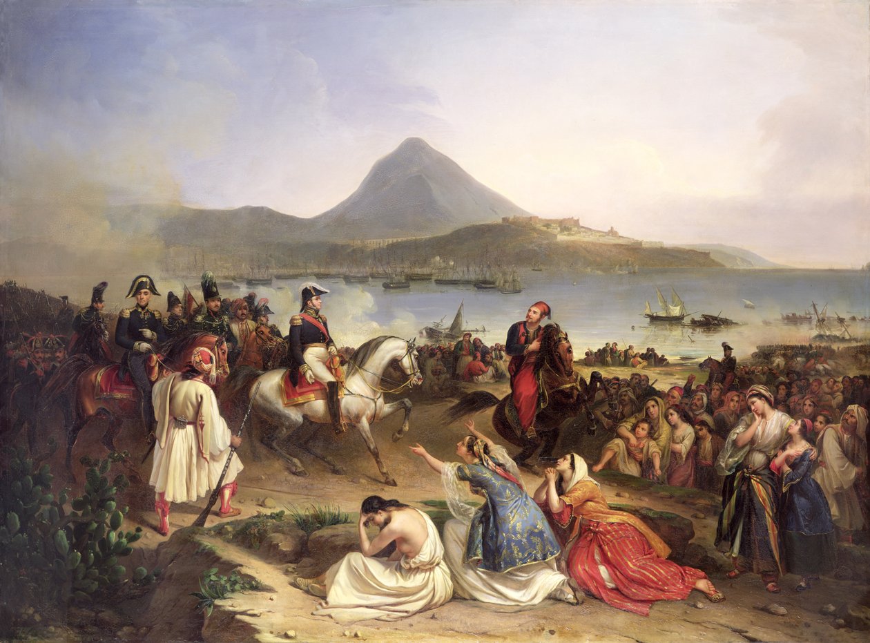 Rencontre entre le général Nicolas Joseph Maison (1771-1840) et Ibrahim Pacha (1789-1848) à Navarin, septembre 1828, 1838 - Jean Charles Langlois