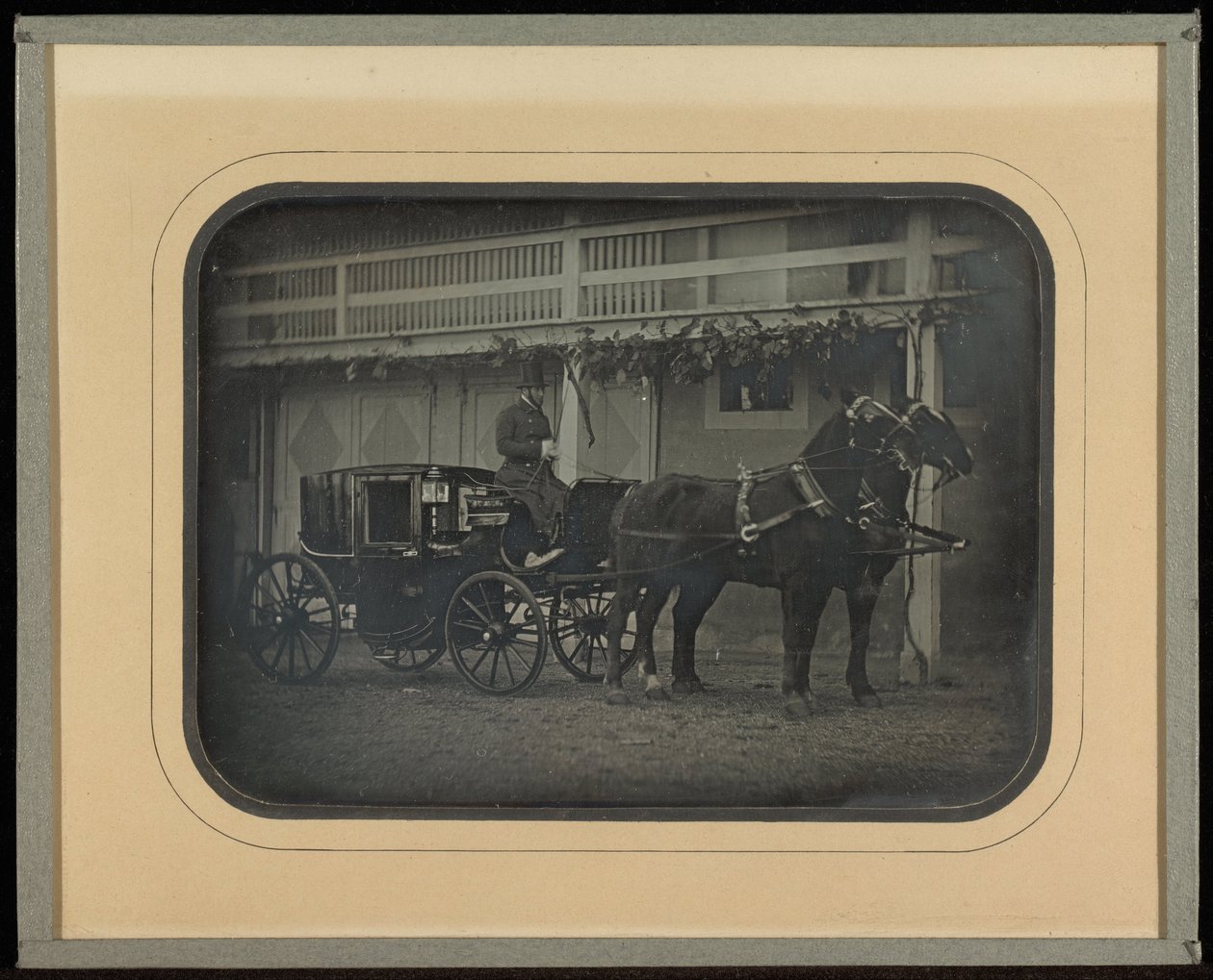 (Carrosse et attelage de deux chevaux à la maison de campagne de Beaulieu de Jean-Gabriel Eynard) - Jean-Gabriel Eynard