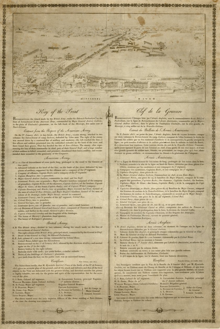Vue de la bataille près de la plantation Chalmettes - Jean Hyacinthe Laclotte