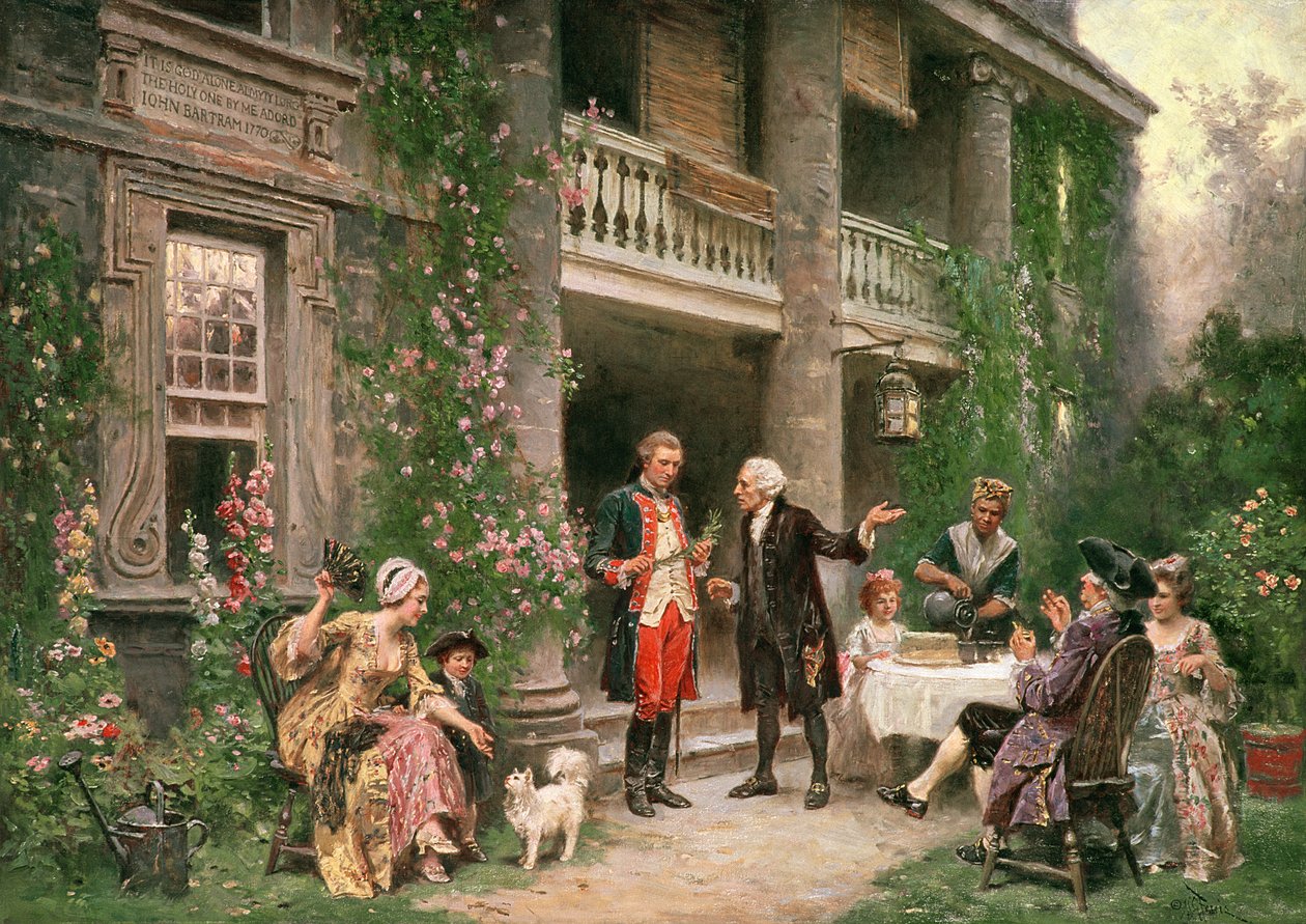 George Washington visitant le jardin de Bartram en 1787, peint en 1900 - Jean Leon Gerome Ferris