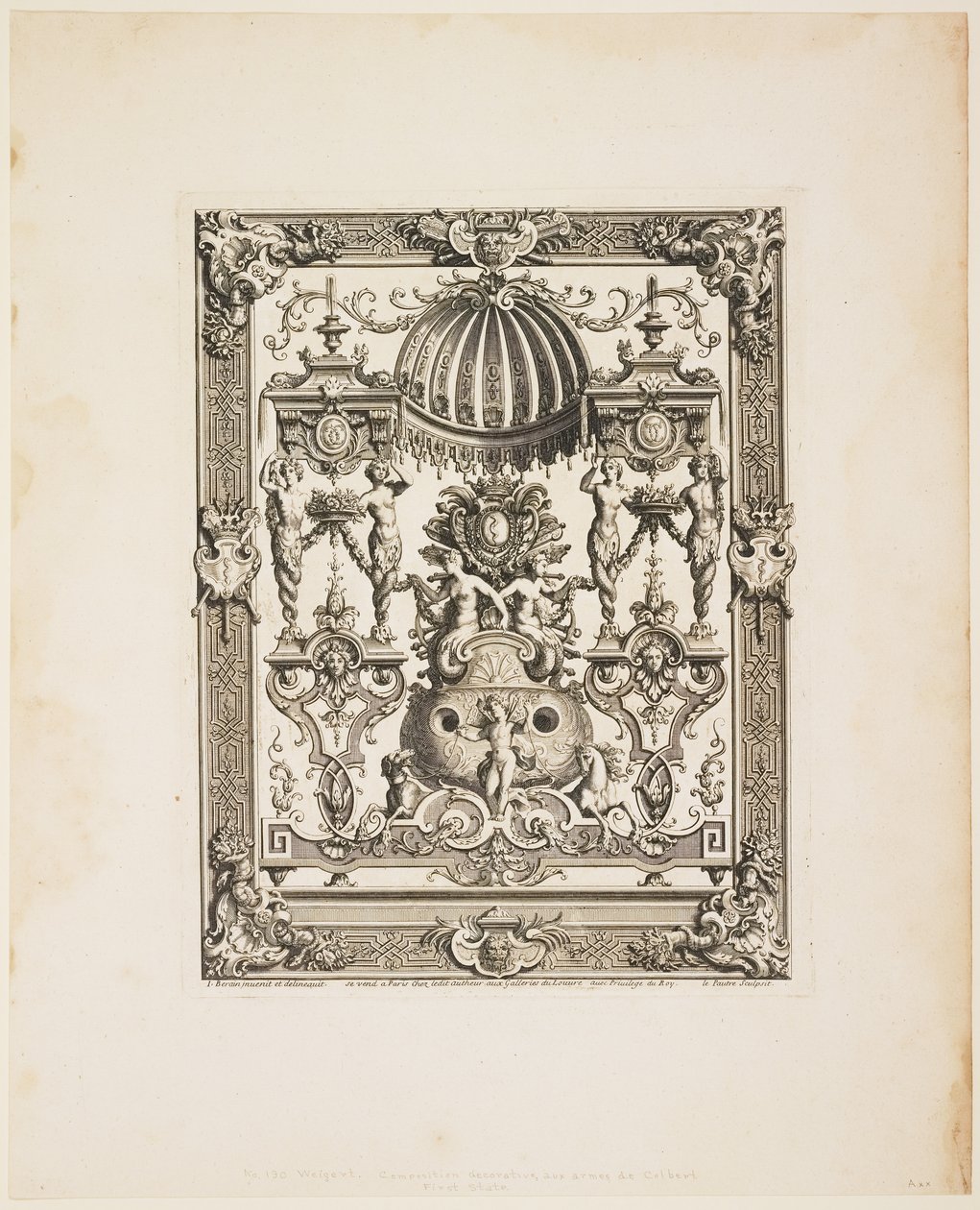 Panneau décoratif n° 190 : Armes de Colbert, de Panneaux, vers 1670-1680 - Jean Lepautre