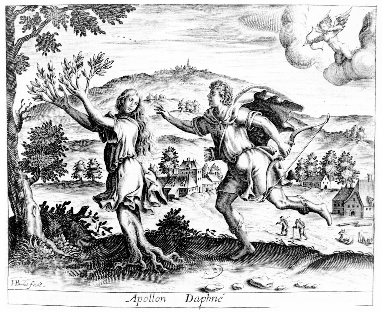 Daphné, fuyant l