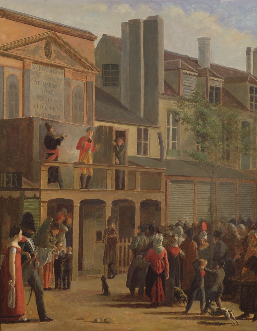 Spectacle de théâtre de rue de Bobeche et Galimafre, c.1820 - Jean Roller
