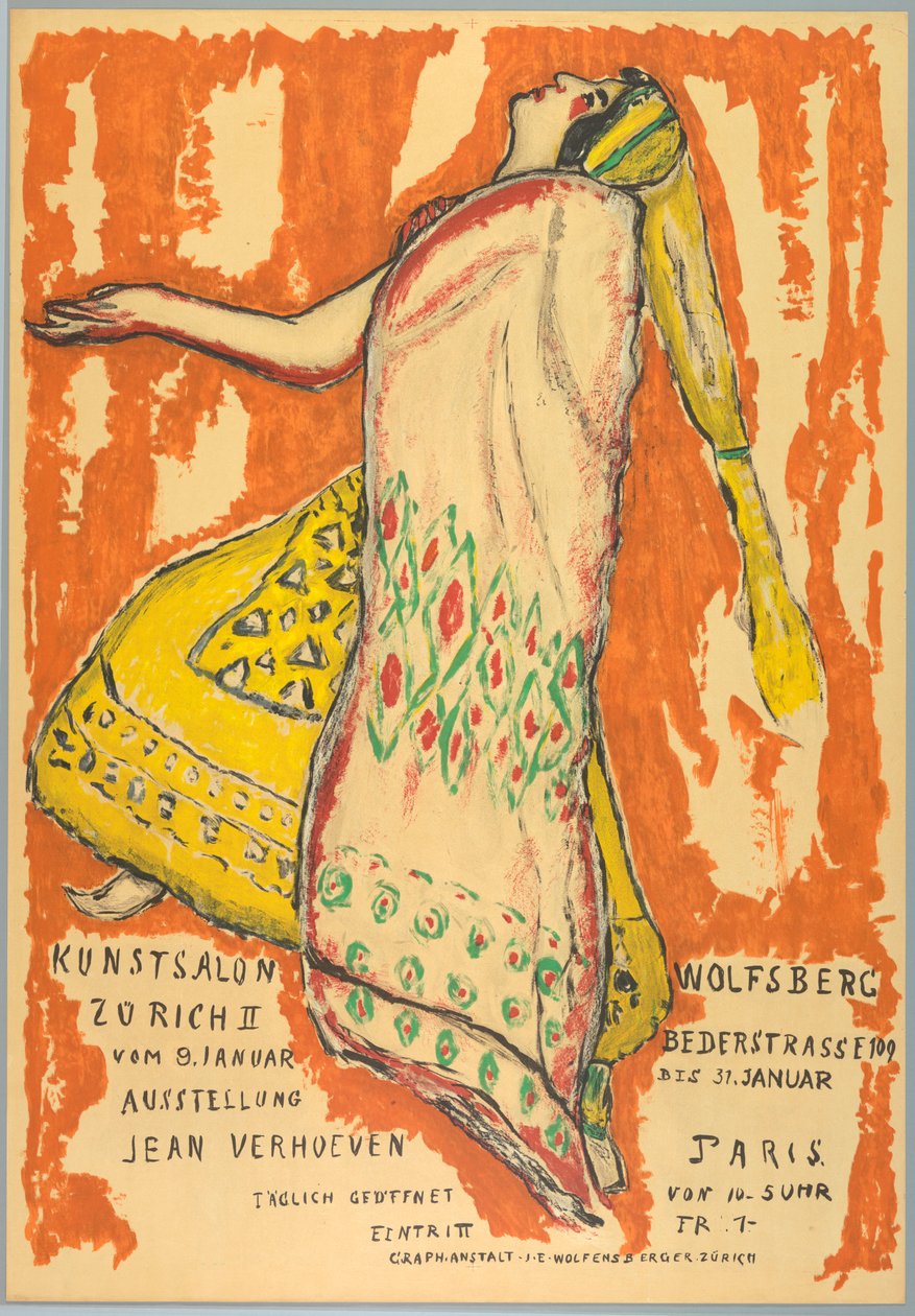 Affiche, Exposition Jean Verhoeven, Kunst Salon Wolfburg, vers 1915 - Jean Verhoeven