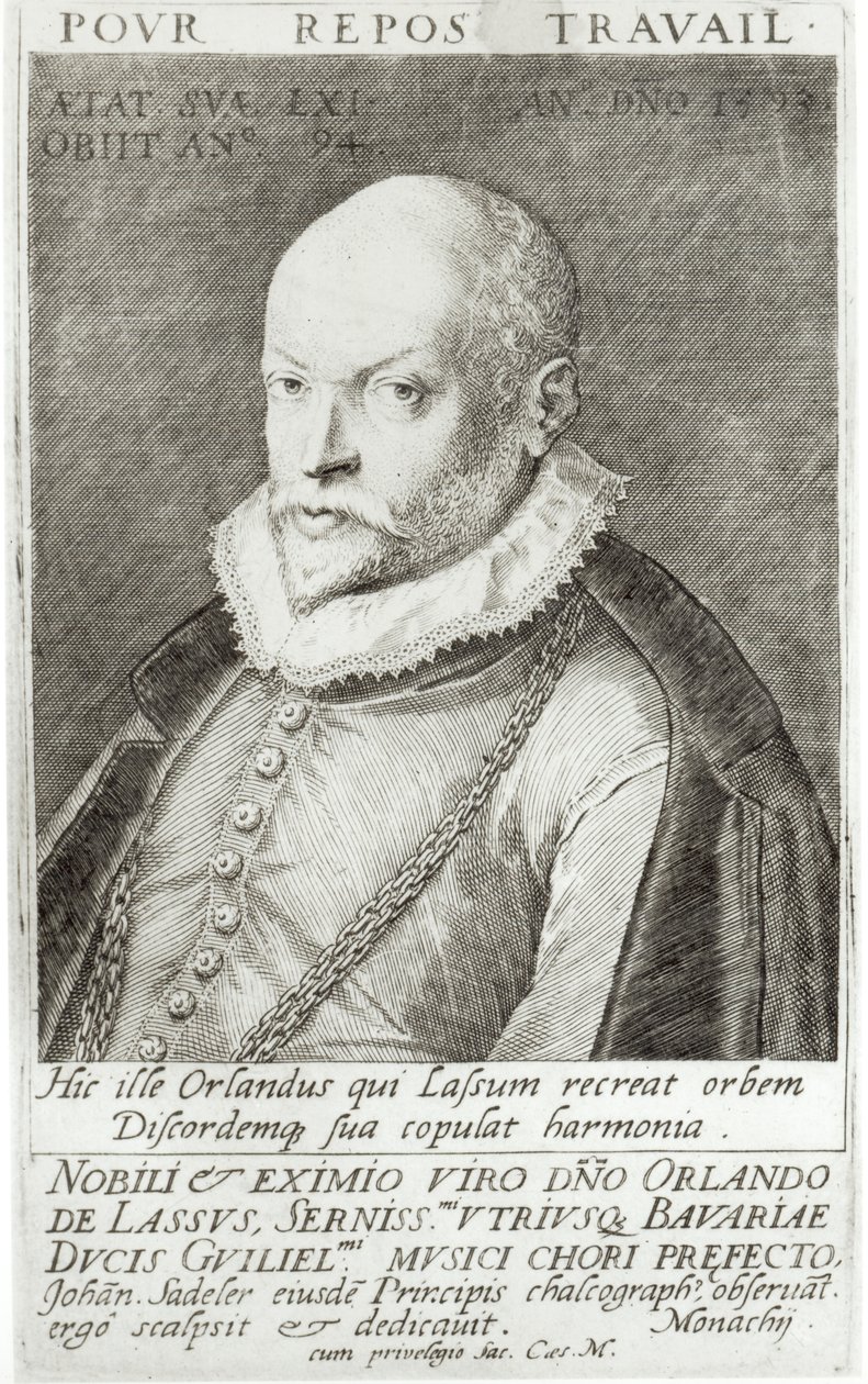 Portrait de Roland de Lassus (1532-94) 1593-94 - Jean or Johann Sadeler