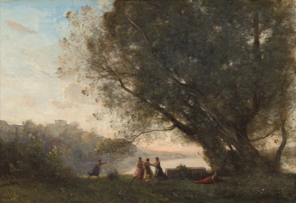 Danse sous les arbres au bord du lac - Jean-Baptiste-Camille Corot