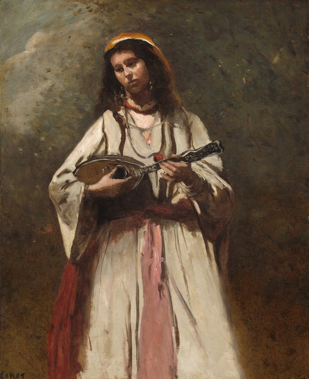 Femme gitane avec mandoline - Jean-Baptiste-Camille Corot