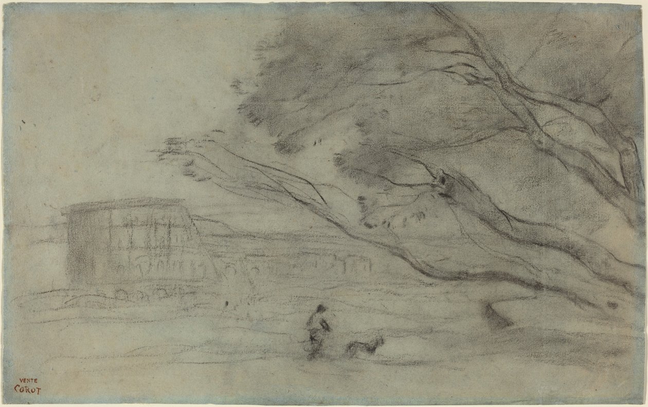 Souvenir : Paysage romain avec le Colisée - Jean-Baptiste-Camille Corot