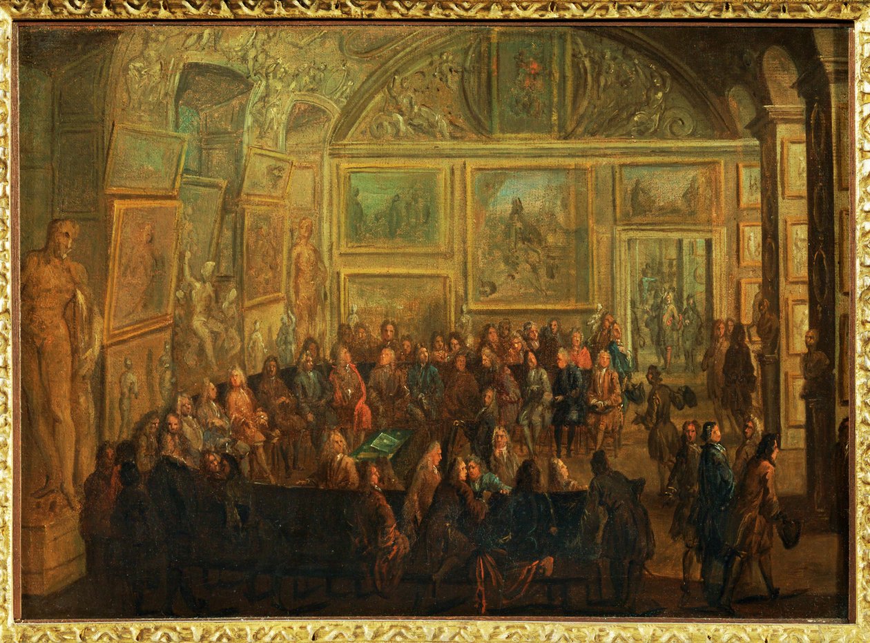 Vue du Salon de Diane au Louvre;une seance de l
