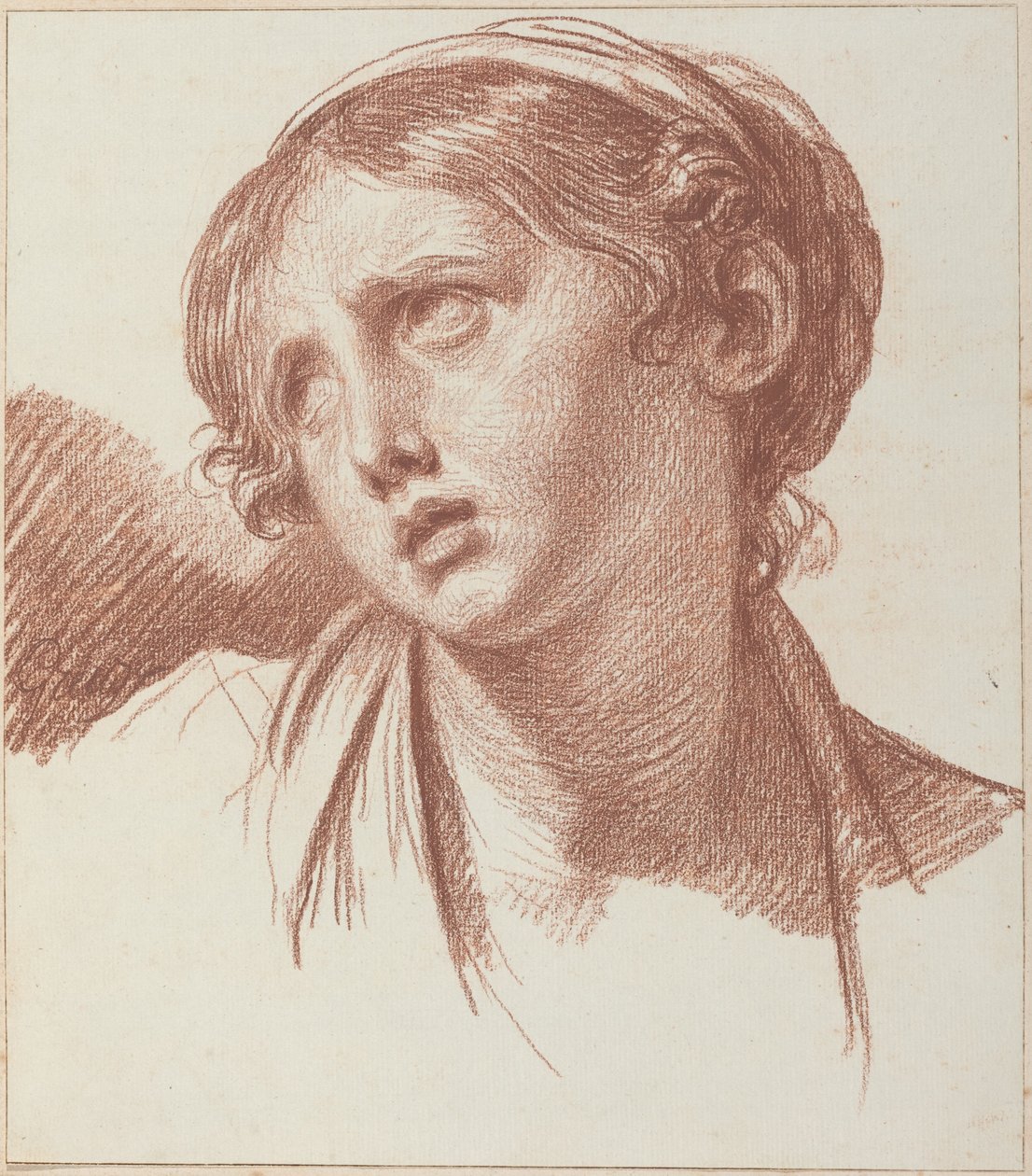 Jeune Fille Regardant Vers le Haut - Jean-Baptiste Greuze