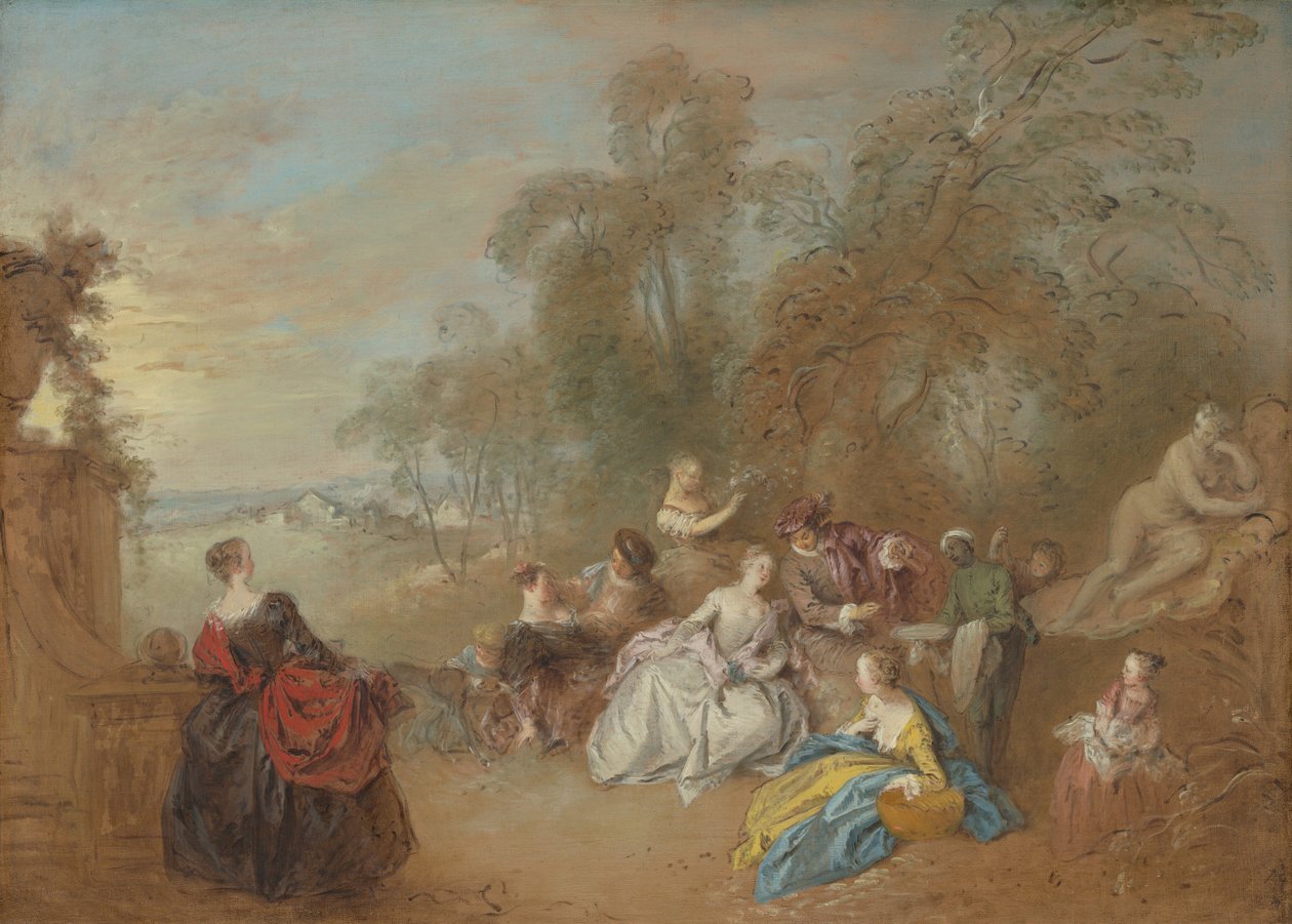 Sur la terrasse - Jean-Baptiste Joseph Pater