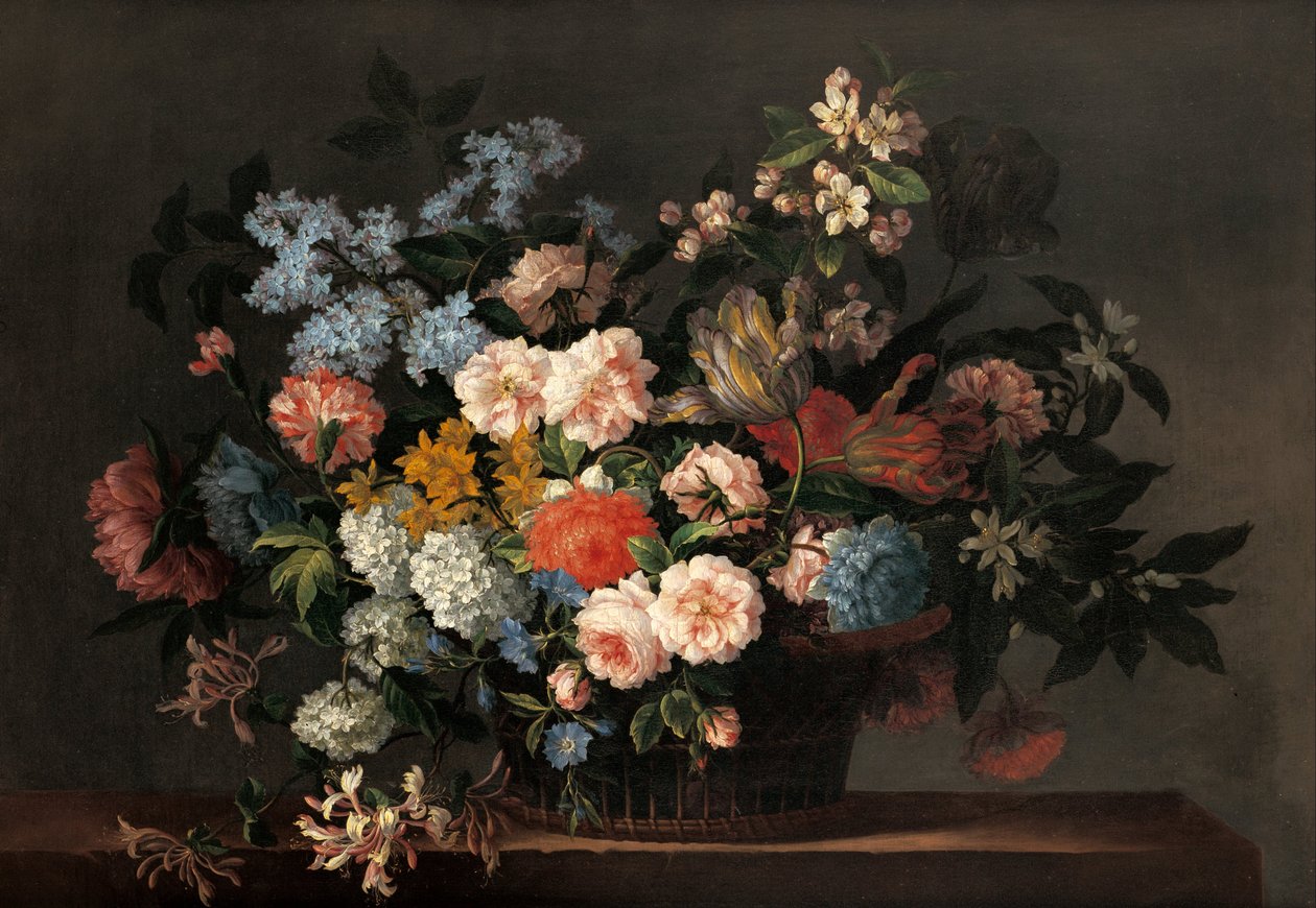 Nature morte avec panier de fleurs - Jean-Baptiste Monnoyer