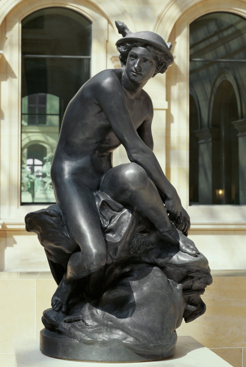 Mercure attachant ses sandales ailées, Paris - Jean-Baptiste Pigalle