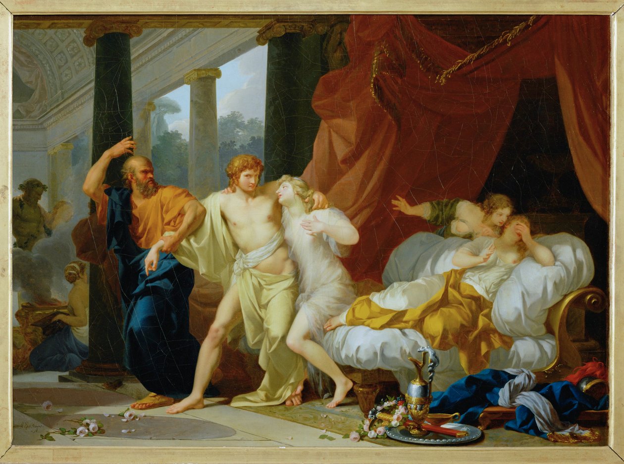 Socrate arrachant Alcibiade du sein de la Volupte - Socrates drags Alkibiades from the arms of voluptous pleasure ... - Jean Baptiste Regnault