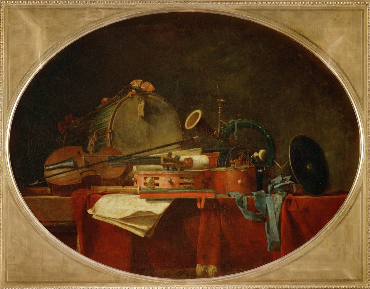 Les attributs de la musique civile, supraporte pour le Château de Bellevue ... - Jean-Baptiste Simeon Chardin