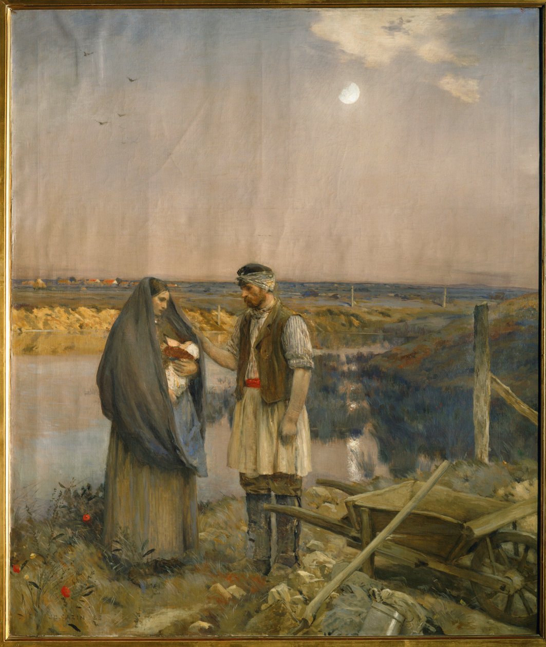 La fin de la journée (peinture sur toile) - Jean-Charles Cazin