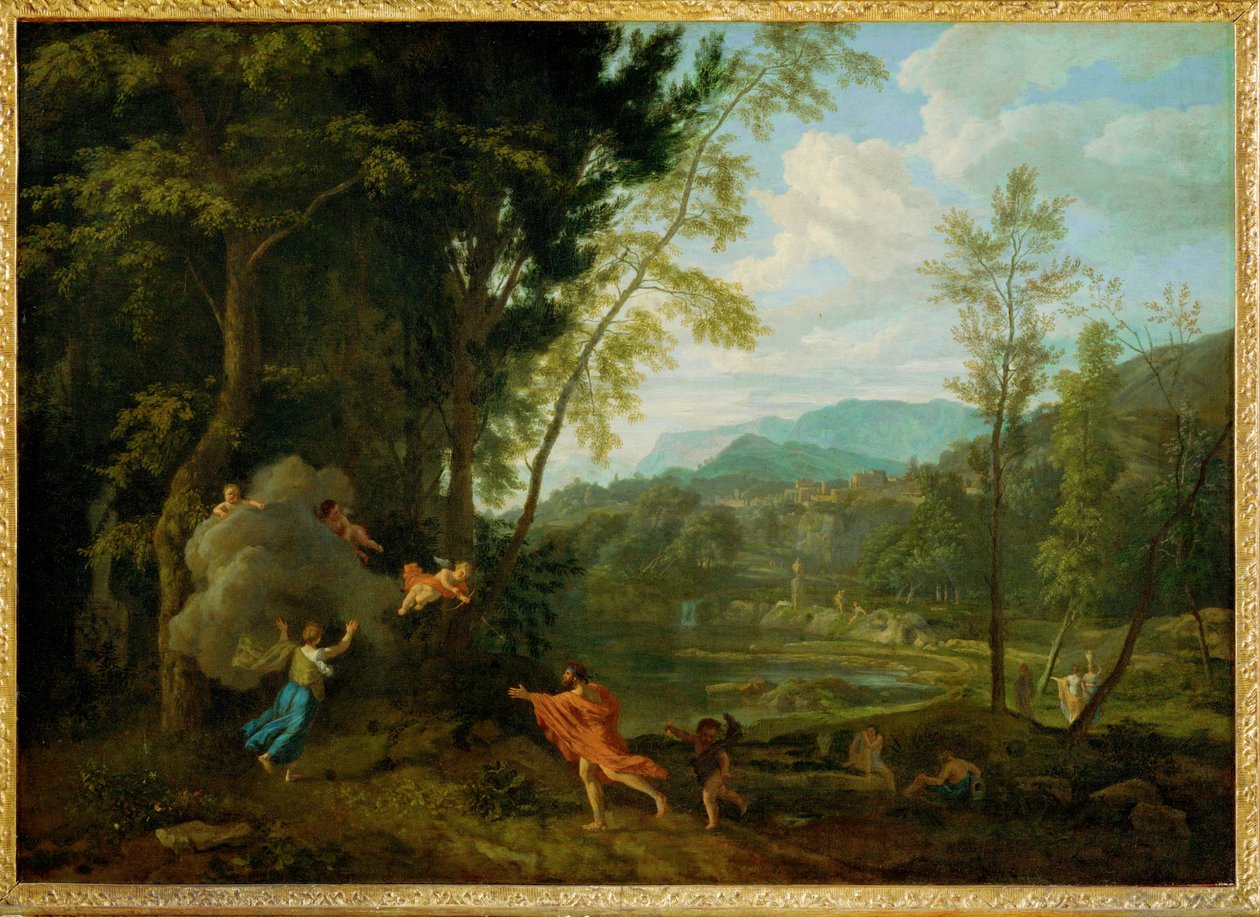 Jupiter et Io (peinture sur toile) - Jean-Francois Millet