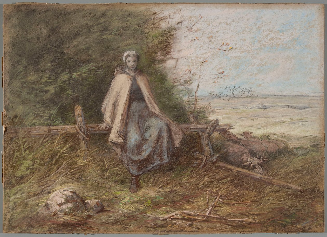 Hirtenmädchen - Jean-Francois Millet