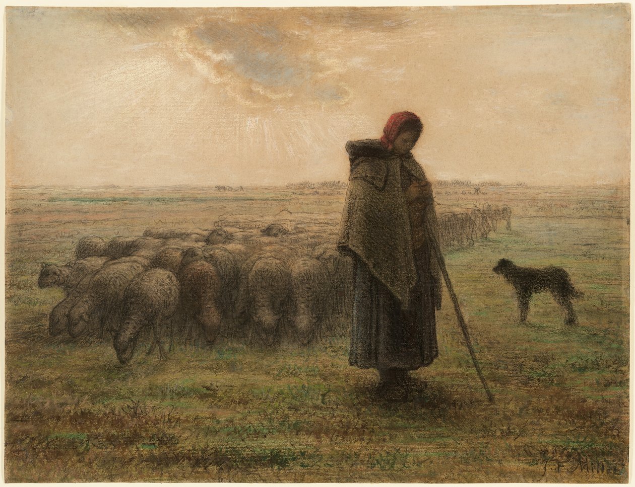 Bergère et son troupeau - Jean-Francois Millet