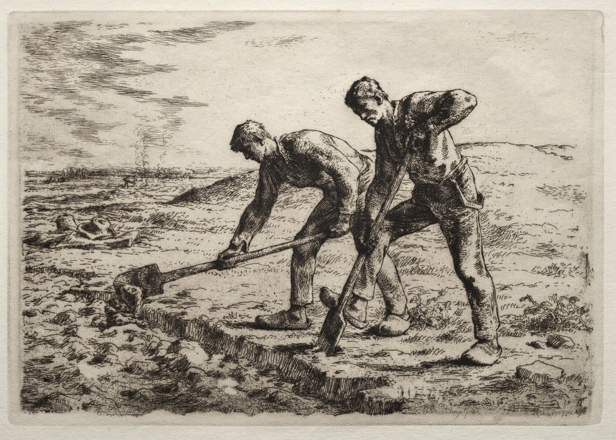Les bêcheurs - Jean-Francois Millet