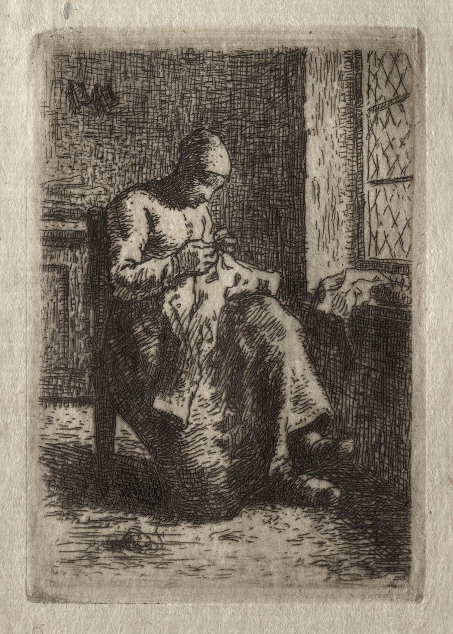 Femme cousant - Jean-Francois Millet