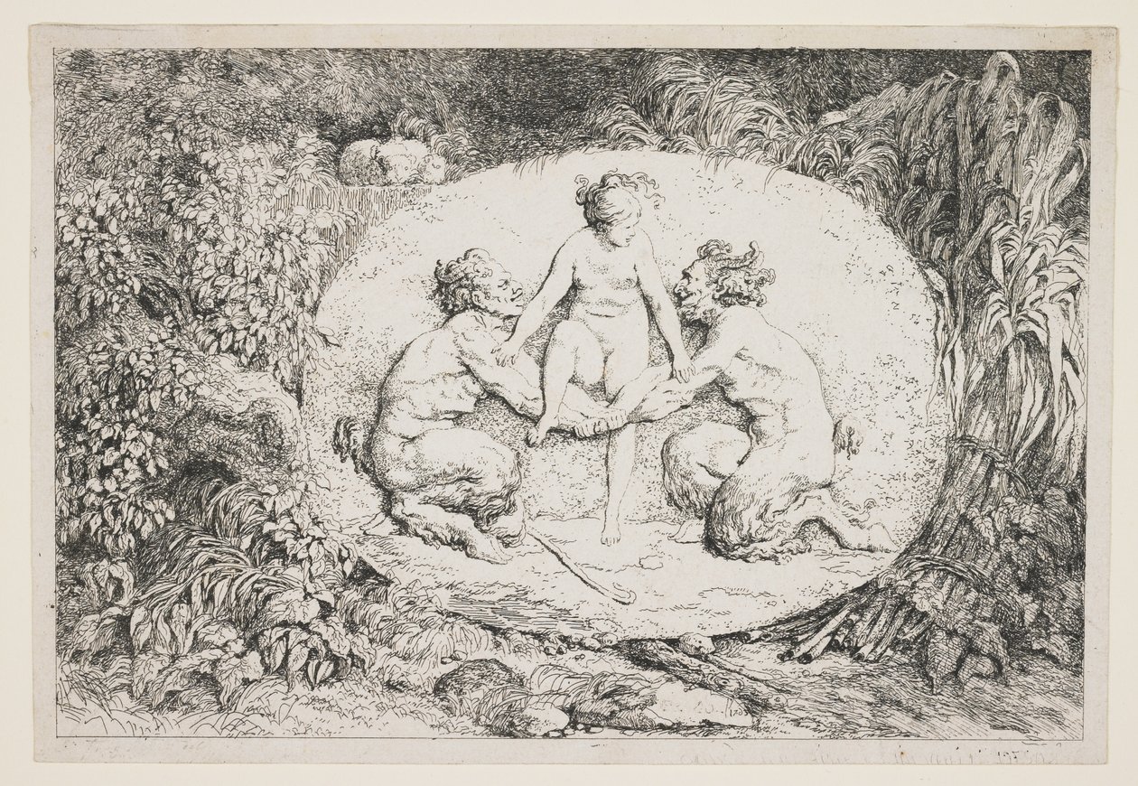 Une Nymphe se Posant sur les Bras de Deux Satyres - Jean Honore Fragonard