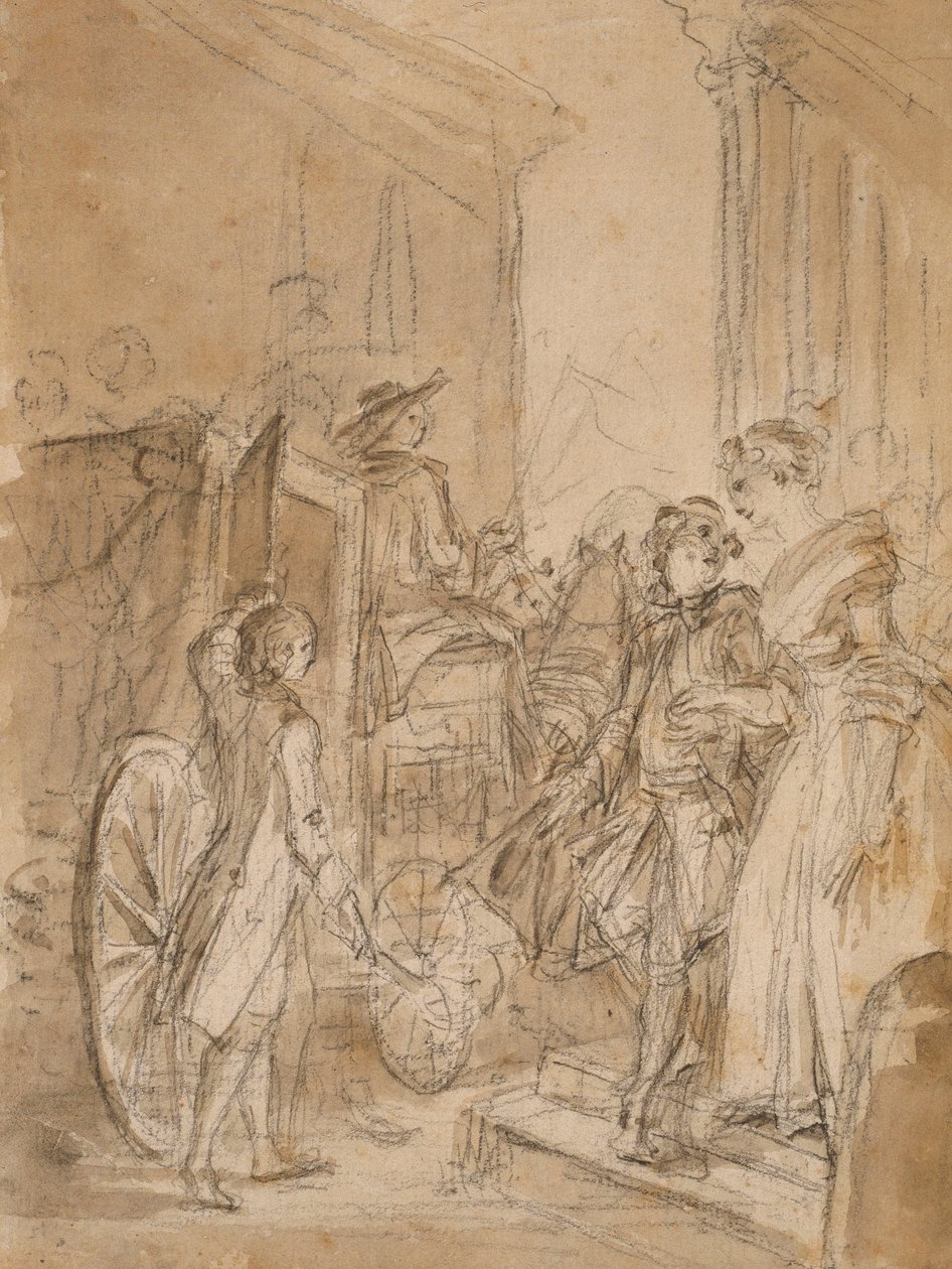 Le départ en carrosse - Jean-Honore Fragonard