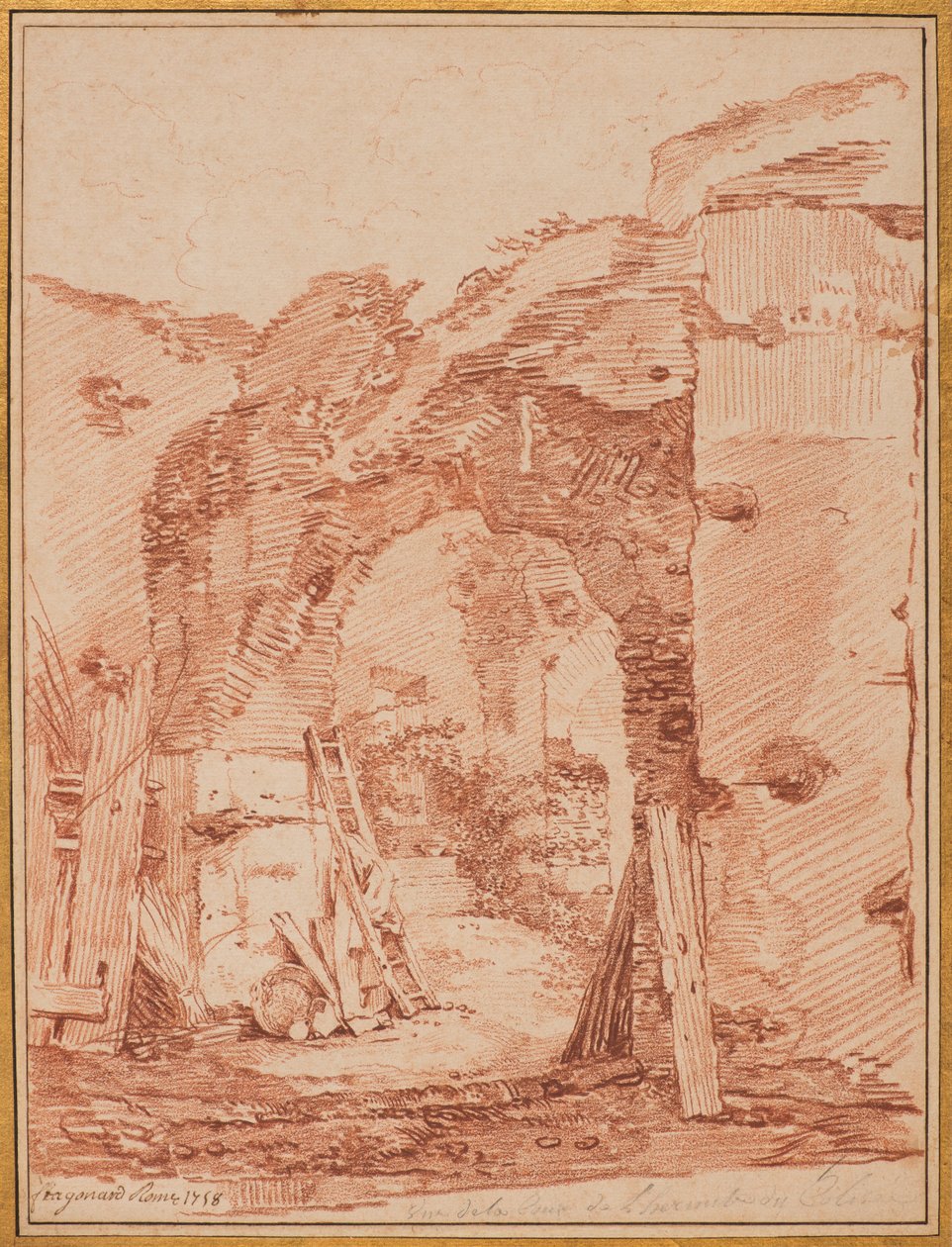 Der Hof des Einsiedlers im Kolosseum - Jean-Honore Fragonard