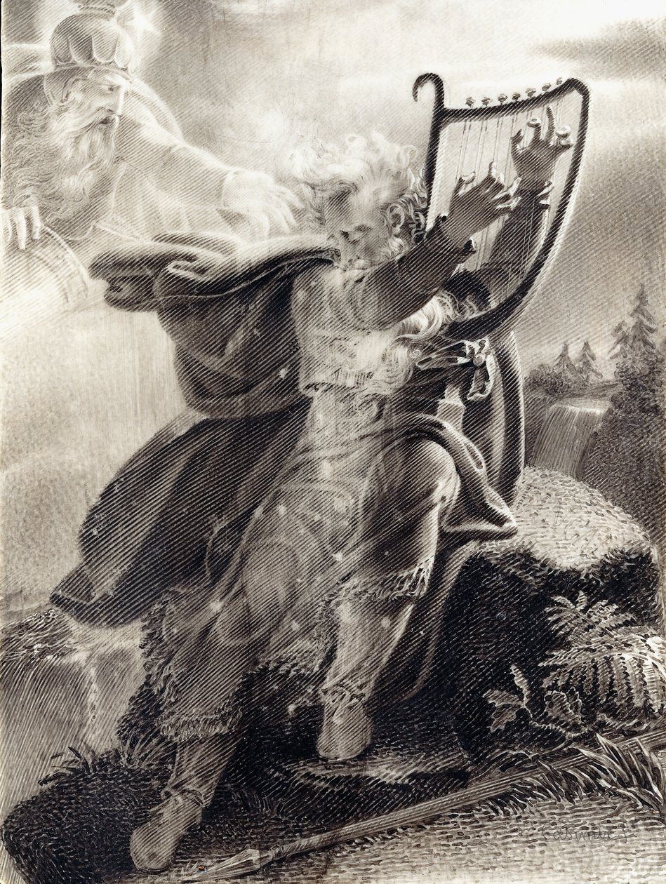 Ossian jouant de la harpe - Jean-Jacques Casimir Karpff