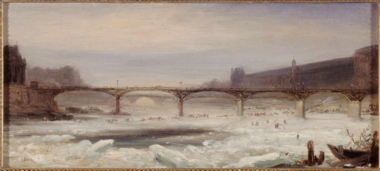 La Seine et le Pont des Arts, janvier 1848 - Jean-Jacques Champin