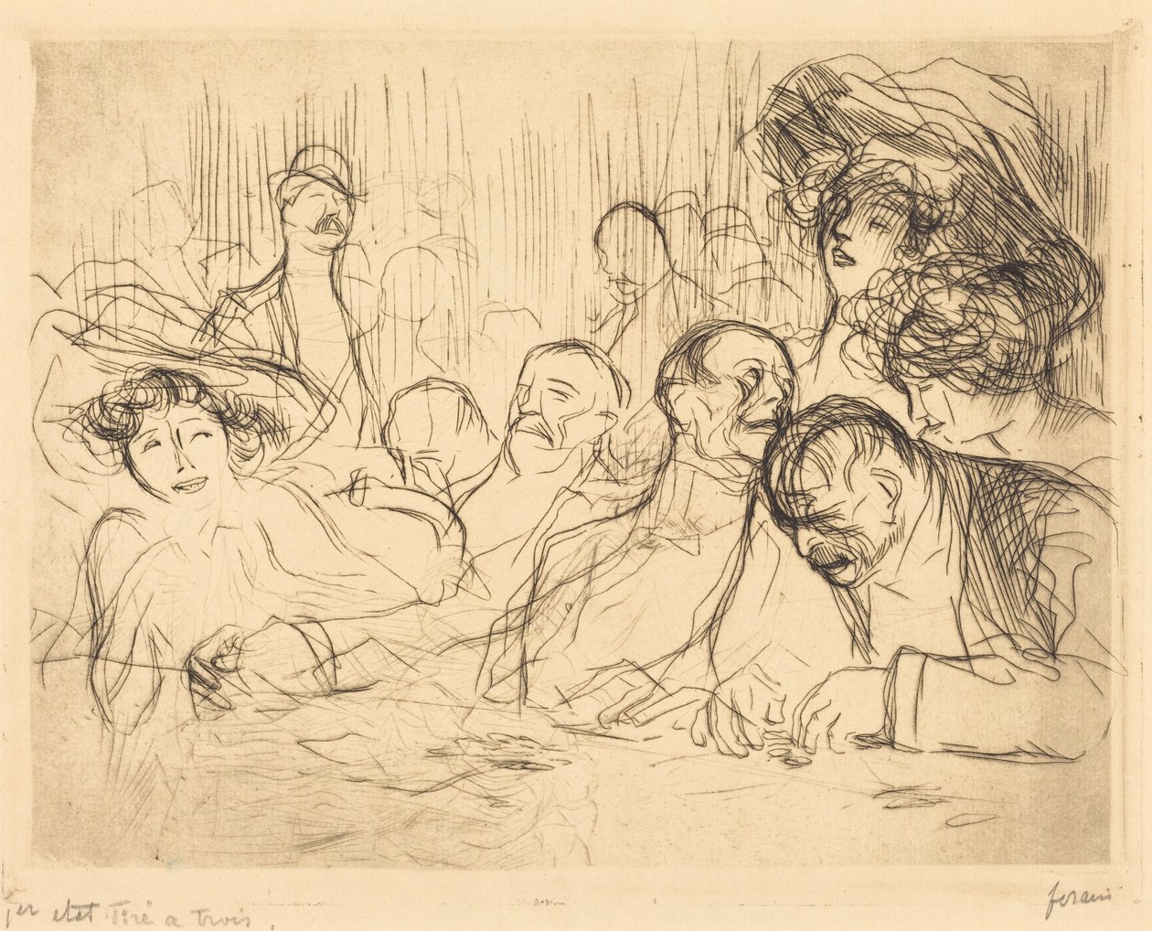 A la table de jeu (1ère planche) (At the Gambling Table) (first plate) - Jean-Louis Forain
