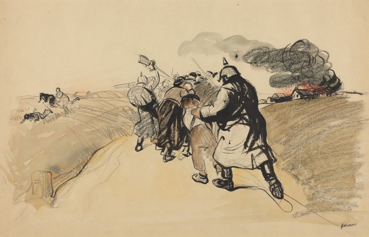 Raid allemand sur un village - Jean-Louis Forain