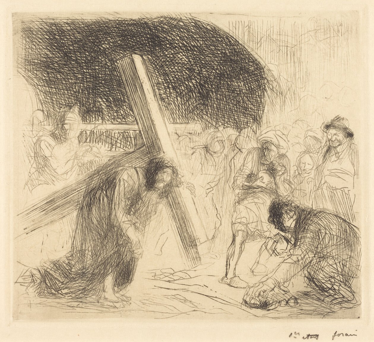 Le Christ portant sa croix (7e planche) - Jean-Louis Forain