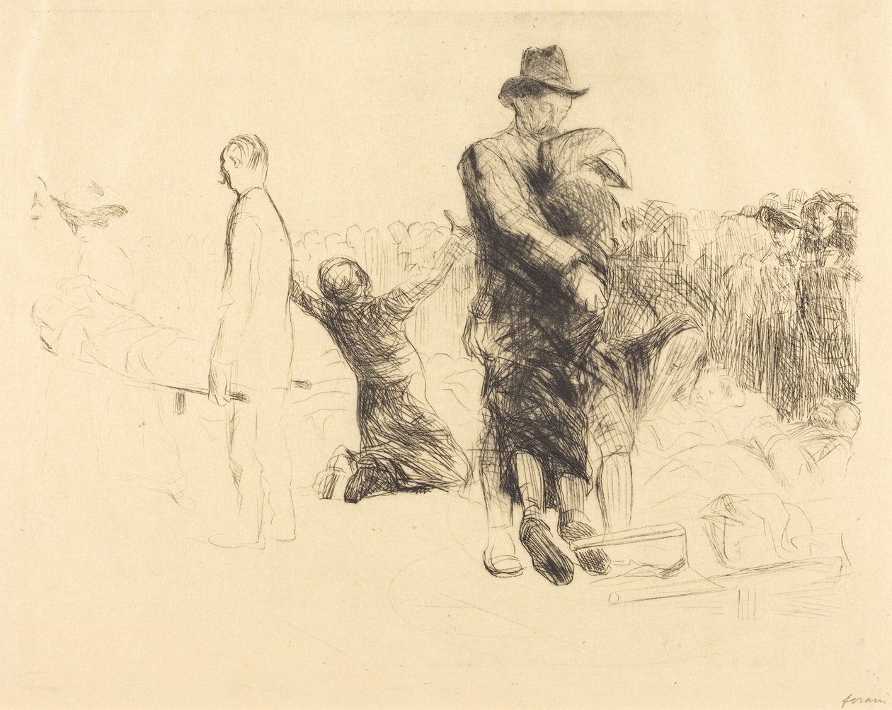 Lourdes, transport des paralysées (Lourdes, Transport of the Paralyzed) - Jean-Louis Forain