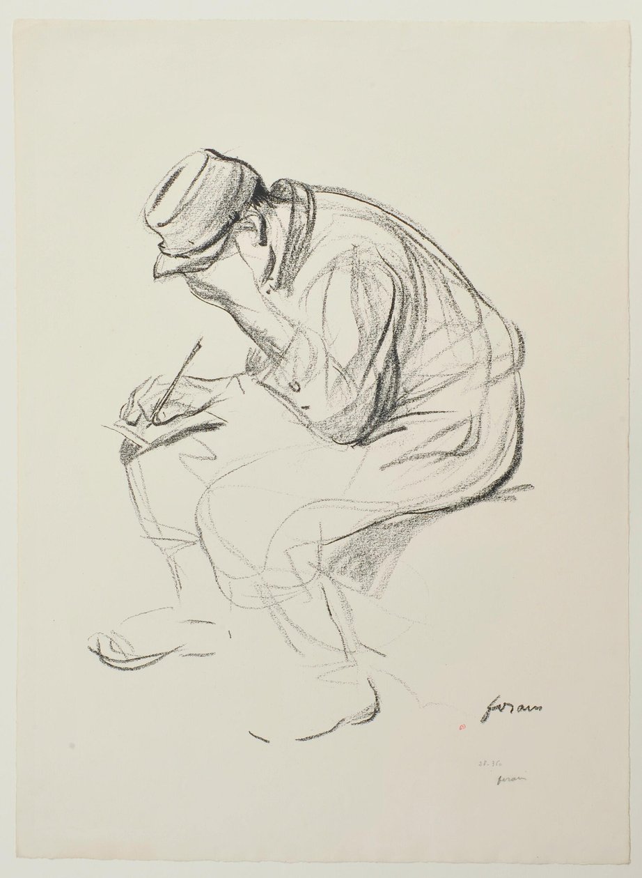 [Soldat écrivant assis] - Jean-Louis Forain