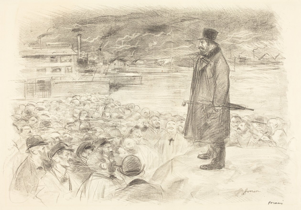 a) Scène de grève (3e planche) (recto) ; b) Sans titre (verso) - Jean-Louis Forain