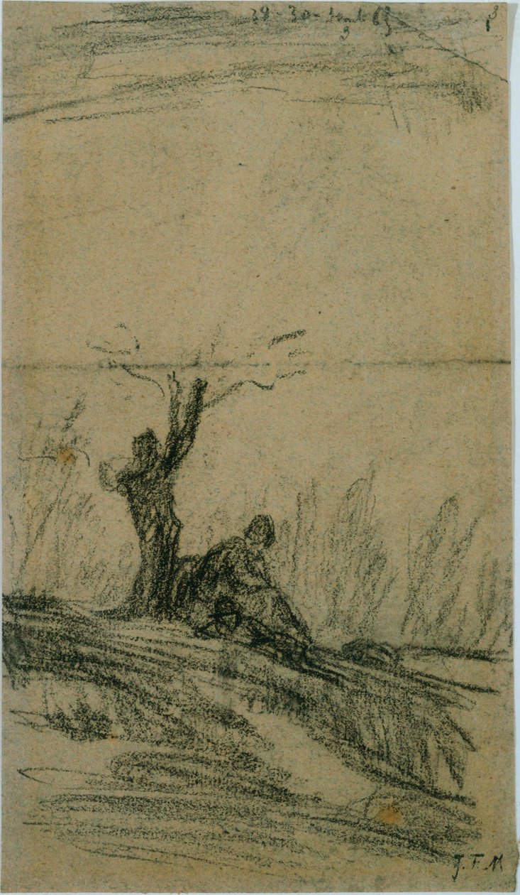 Figure assise sous un arbre - Jean Francois Millet