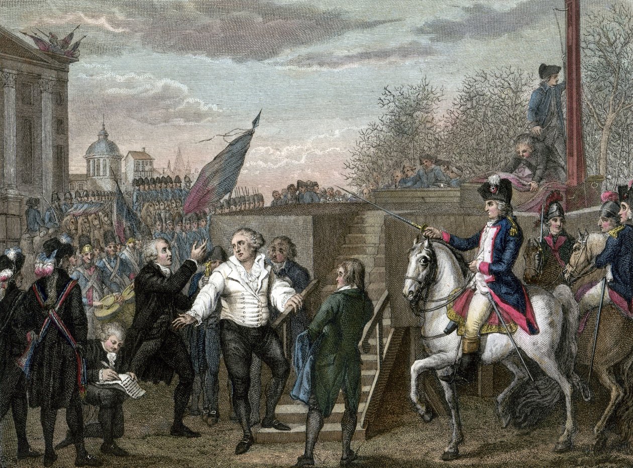 Révolution française : mort de Louis XVI guillotiné à Paris - Jean (after) Duplessis Bertaux