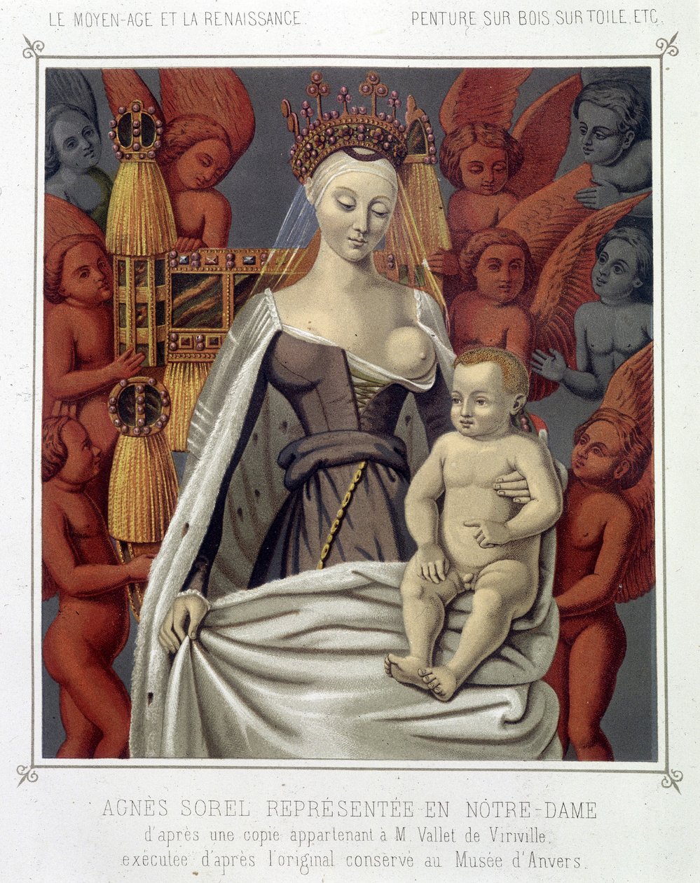 Agnès Sorel (1422-1450) (Dame de Beauté-sur-Marne) représentée à Notre-Dame - Jean (after) Fouquet