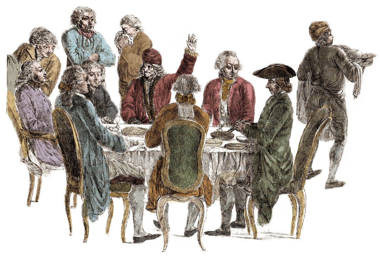 Le Dîner des philosophes - Voltaire (François Marie Arouet dit) - Jean (after) Huber