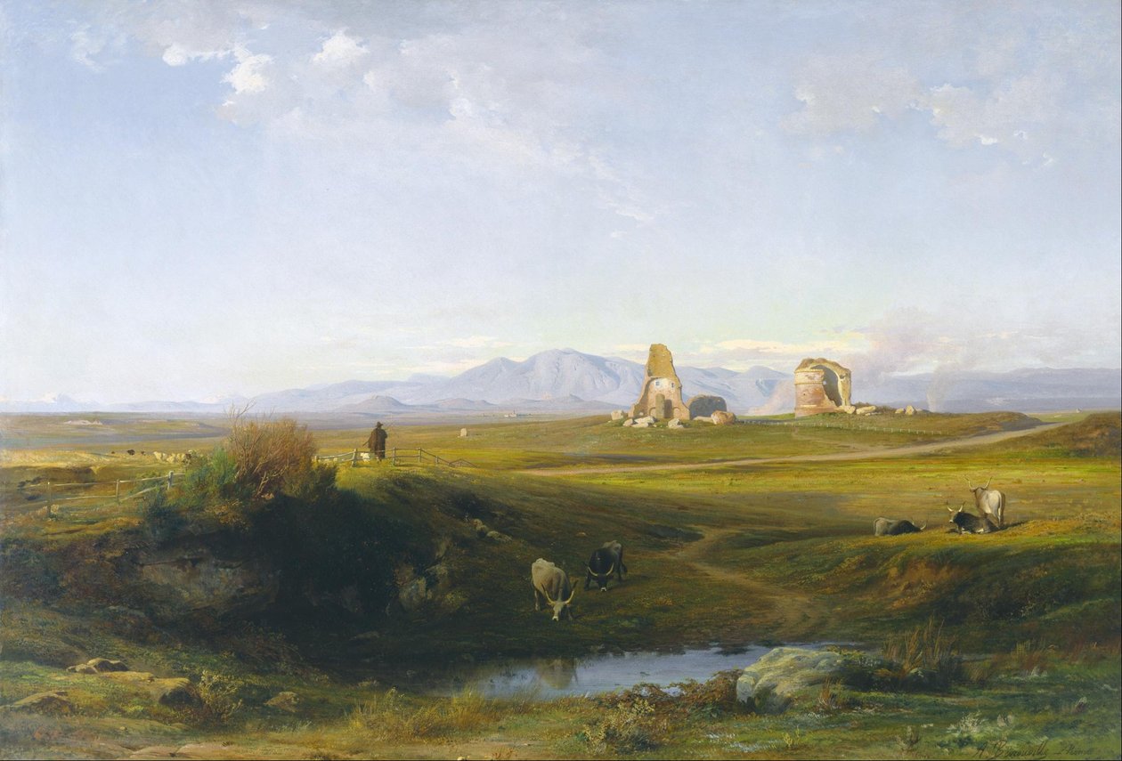 Une vue de la campagne romaine - Jean Achille Benouville