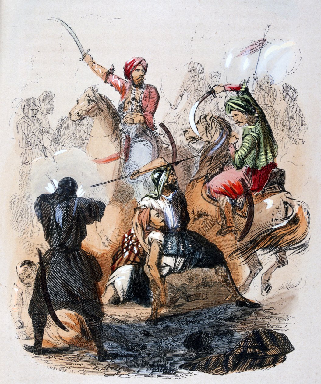 Ibrahim Pacha (1789-1848) sur le champ de bataille, pendant la campagne contre les wahhabites - Jean Adolphe Beauce