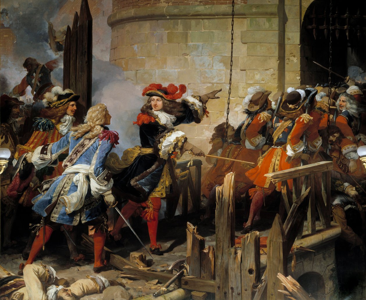 Prise de Valenciennes par Louis XIV (1638-1715) le 17 mars 1677. Vauban dirige les opérations militaires - Jean Alaux