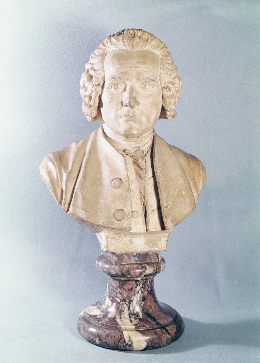 Buste de Jean-Jacques Rousseau (1712-78) - Jean Antoine Houdon