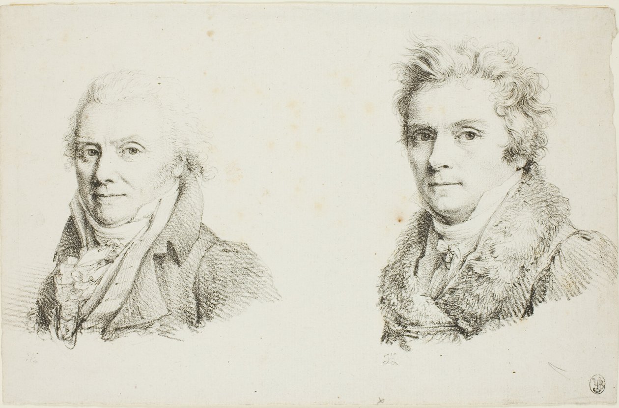 Autoportrait en manteau sombre et autoportrait en manteau à col de fourrure - Jean Antoine Laurent