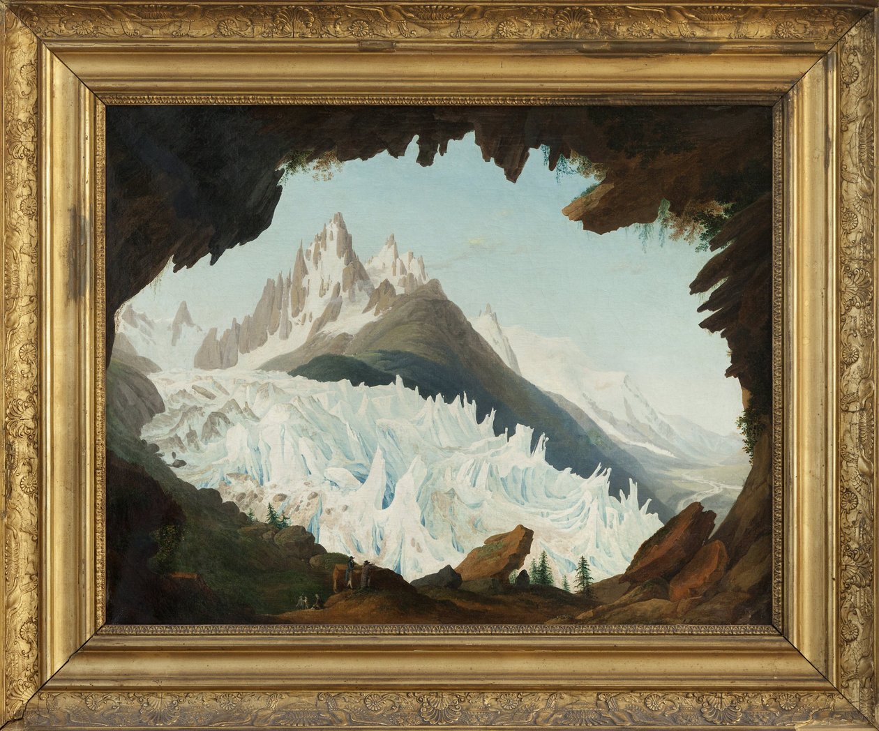 Vue des Alpes prise depuis la voûte nommée le Chapeau du Glacier des Bois - Jean Antoine Linck
