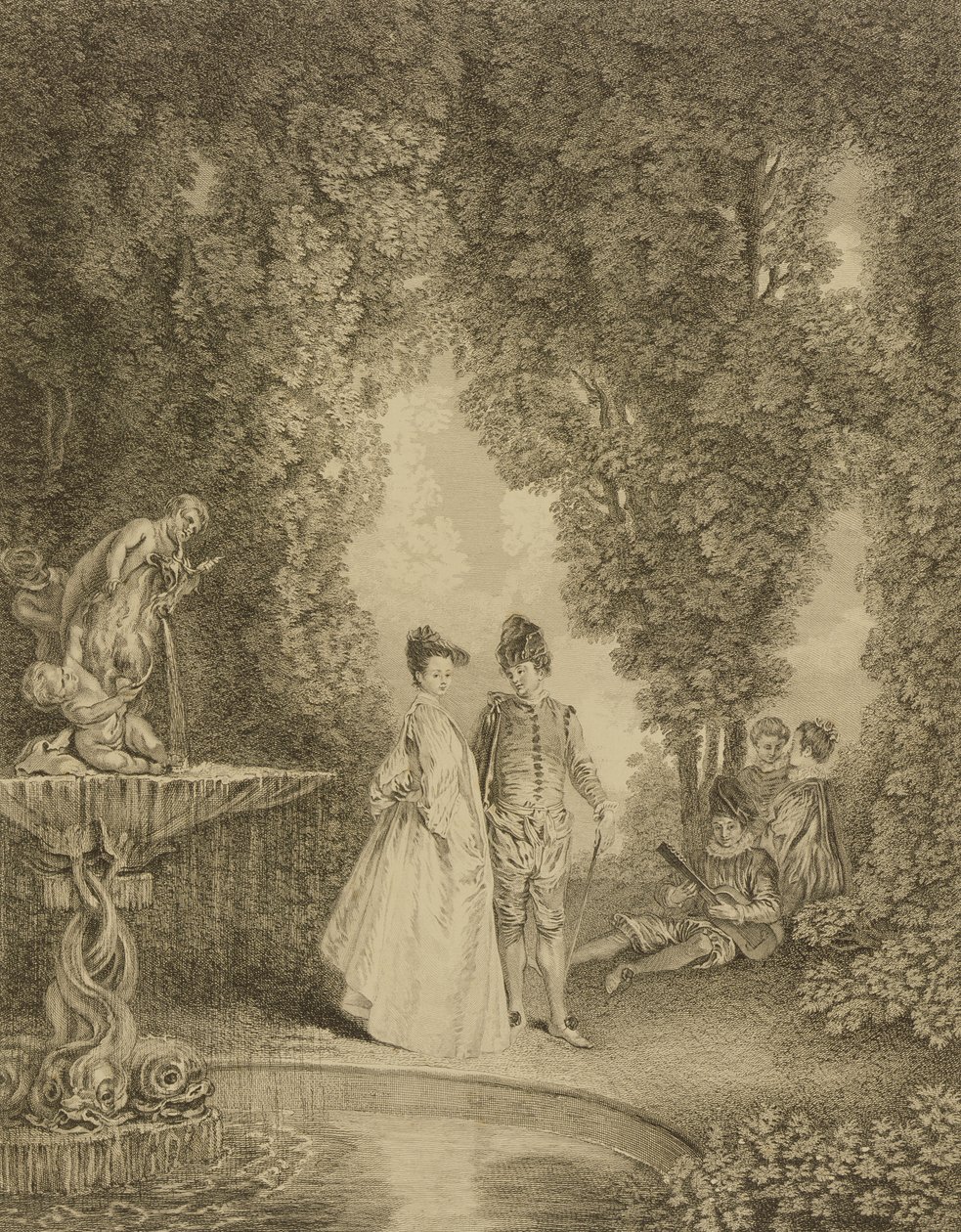 La Cascade - Jean-Antoine Watteau
