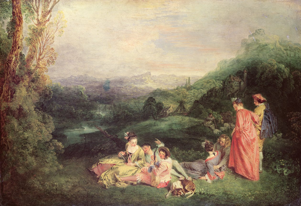 Amour paisible, vers 1718-19 - Jean Antoine Watteau