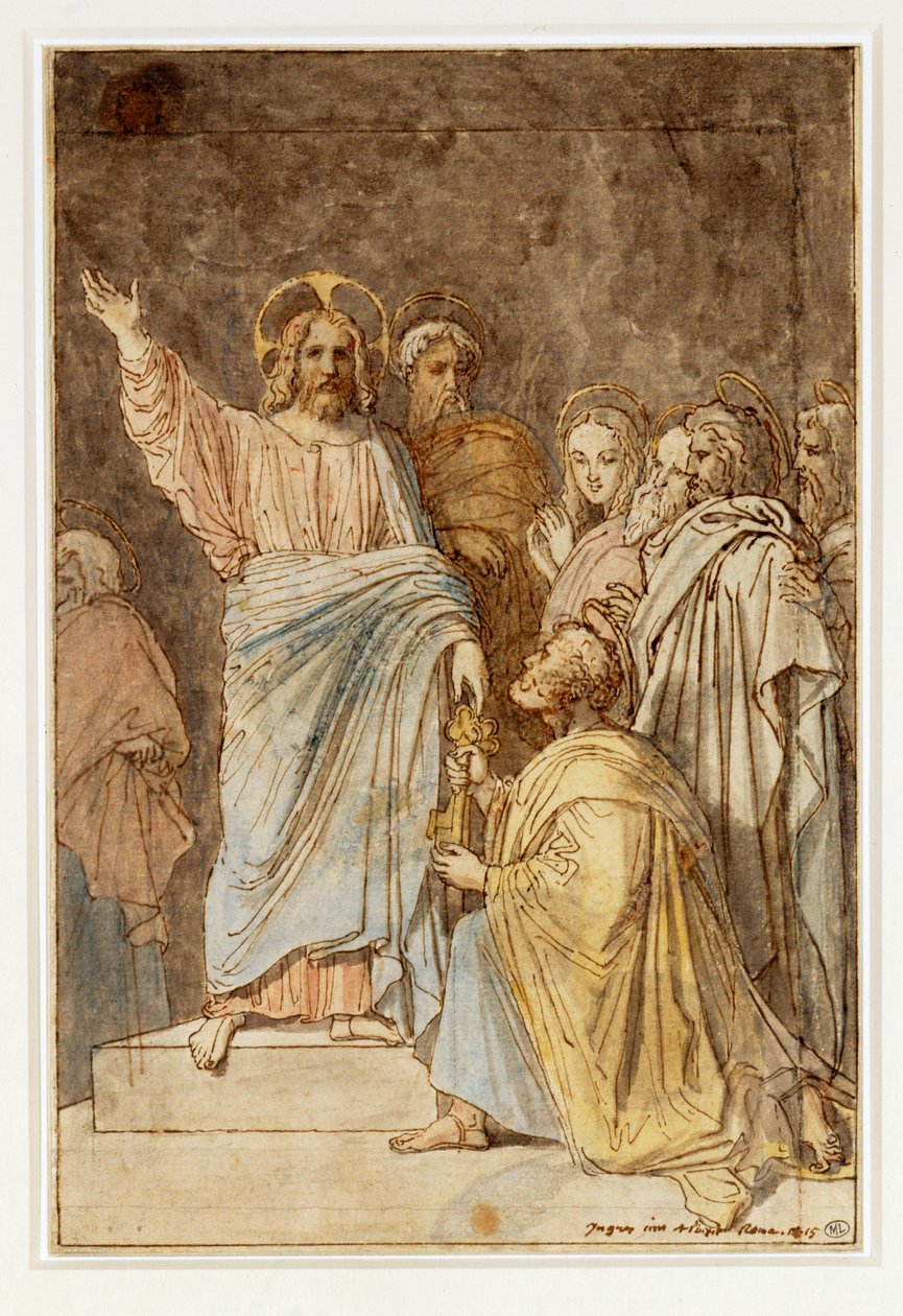 Le Christ remettant les clés à saint Pierre. Daté de 1815 ... - Jean Auguste Dominique Ingres